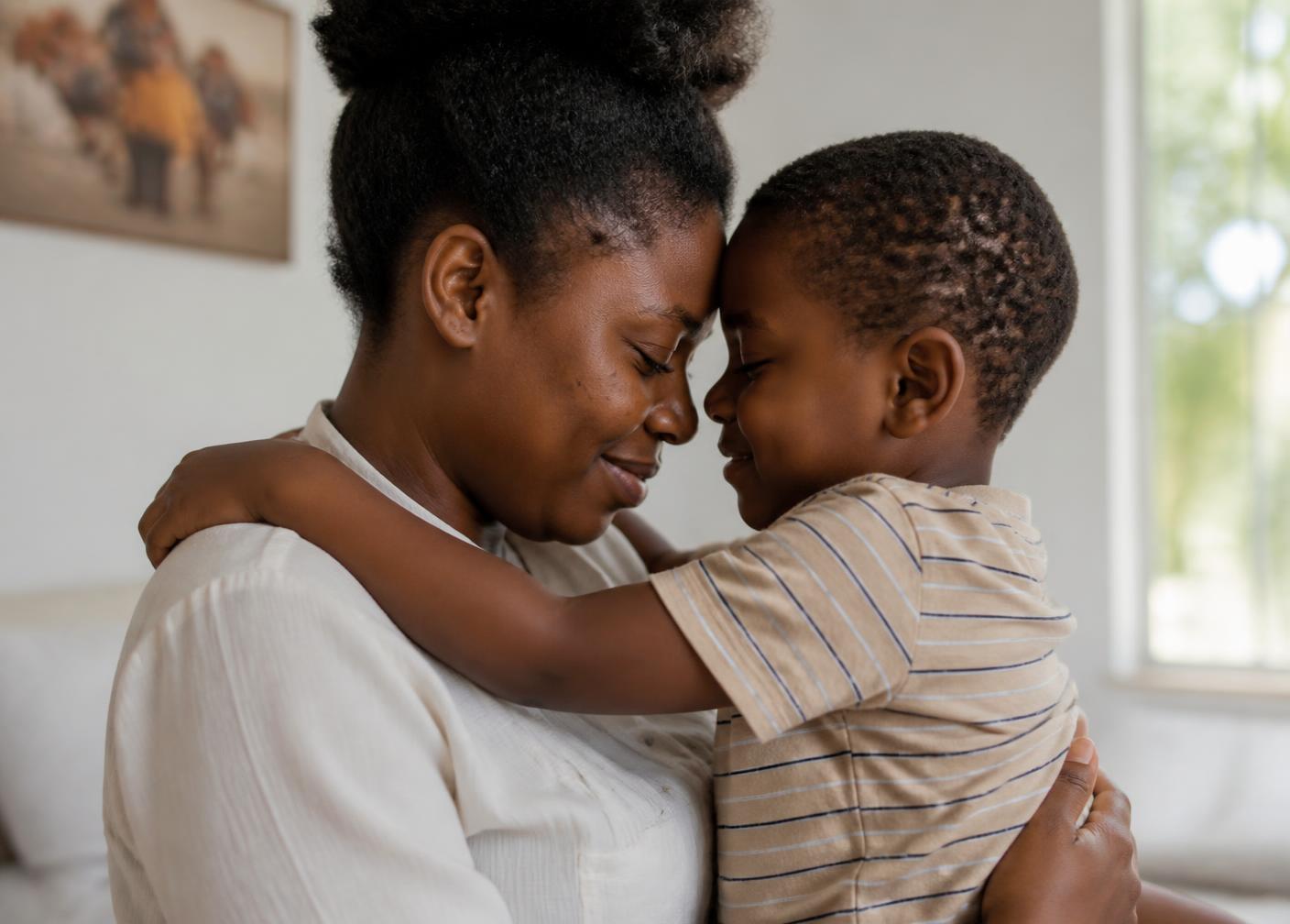 Mãe e filho em momento de conexão