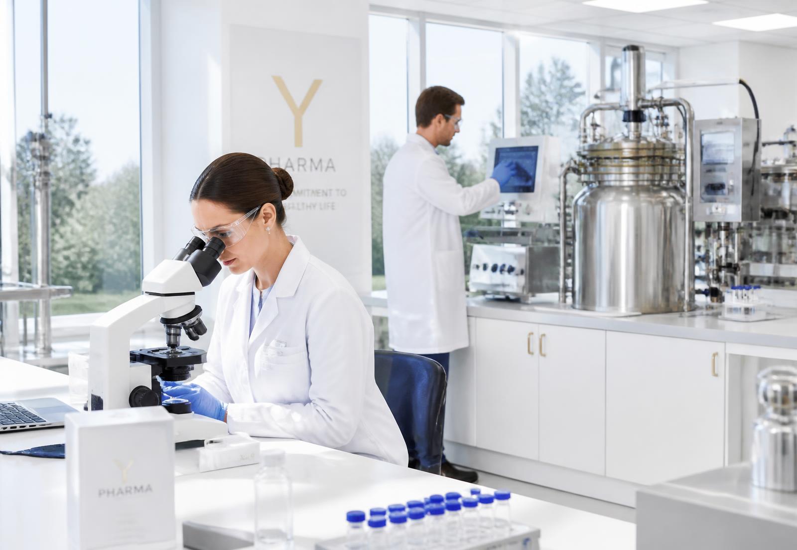 Laboratório clínico limpo e bem iluminado onde as fórmulas NeuroVita são analisadas