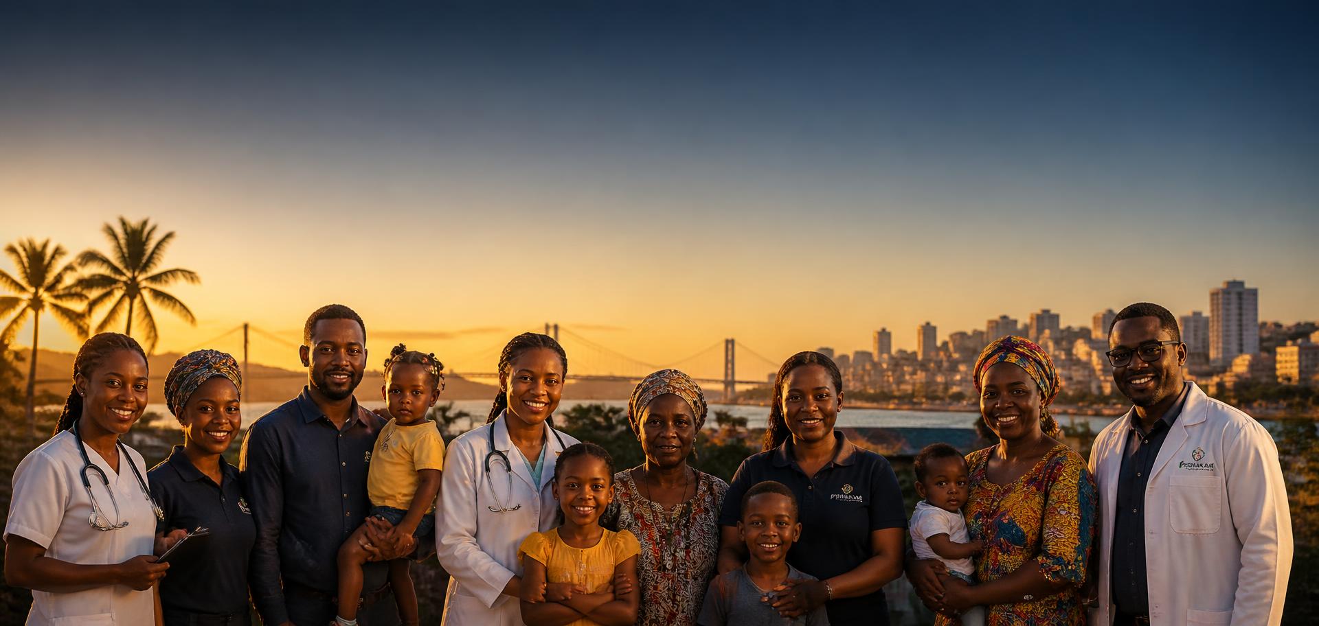 Pessoas moçambicanas de diferentes idades, retrato de comunidade